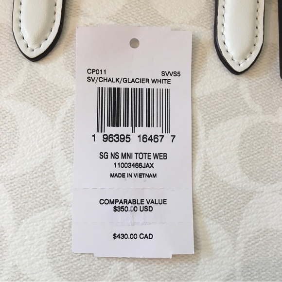 NWT Coach North South Mini Tote In Signature Canvas - Picture 14 of 14